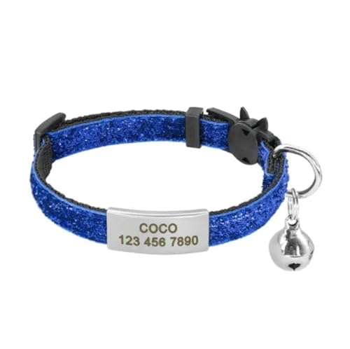 Schnellverschluss-Halsbandanhänger-Halsband-Set Wunderschöne personalisierte Nylonhalsbandgravur(Blue 2) von HBJzxlOK
