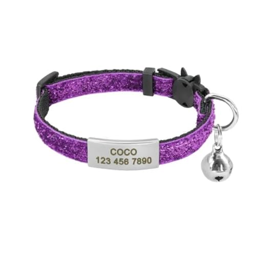 Schnellverschluss-Halsbandanhänger-Halsband-Set Wunderschöne personalisierte Nylonhalsbandgravur(Purple 2) von HBJzxlOK