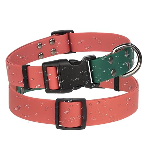 Wasserdichtes Hundehalsband, PVC-Haustier-Schwimmhalsband, leicht zu reinigendes Hundehalsband aus Gummi(Red 2,M 36-52cm) von HBJzxlOK