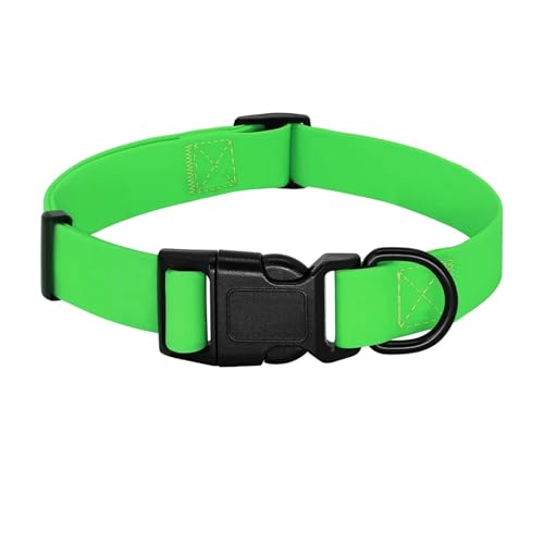 Wasserdichtes Hundehalsband aus PVC, schmutzabweisend, leicht zu reinigen, Hundehalsband aus Gummi(Green 2,S) von HBJzxlOK