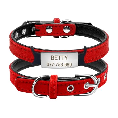 Weiches Hunde- und Katzenhalsband mit Glöckchen, personalisiertes Sicherheitshalsband mit Namensschild für Katzen(Tag 3,XXS) von HBJzxlOK