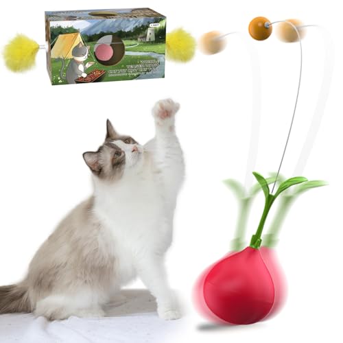 HBSFBH 2 in 1 Interaktives Katzenspielzeug, Katzens-pielzeug Selbstbeschäftigung, Intera-ktives Katzen Spielzeug, Tumbler Katzenspiel-Zeug, Inter-aktives Katzen-Spielzeug Federn, für gegen Langeweile von HBSFBH