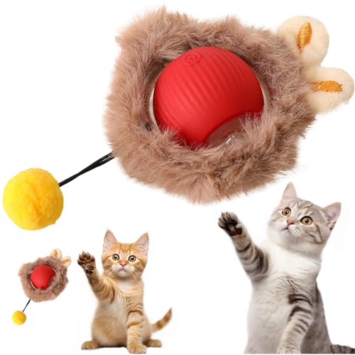 Chewie Rolling Ball, Interactive Cat Toys Rolling Ba-ll,Interaktives Katzenspielzeug Katzenball,Smart Automatisch Rollender Ball,Katzenspielzeug Elektrisch mit USB Aufladbar für Katzen Hunde (M3) von HBSFBH