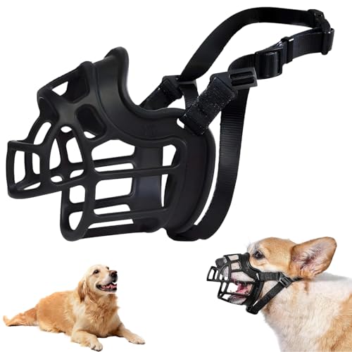 Korbmaulkorb für Hunde, Silikon-Korb Hund Maulkörbe, Weicher Maulkorb für Hunde Strapazierfähiges Gummi, können hecheln, fressen und Trinken, Ideal für mittlere und große (XL) von HBSFBH