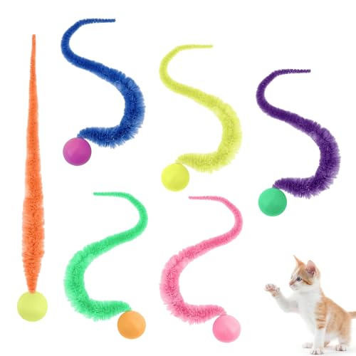 HBYMYDA 6 Stück Wackelball für Katzen Lustiges Wiggly Ball Ball für Katzen Perfekt für Katzen Jeden Alters für Katzen Sport, Verfolgung von HBYMYDA