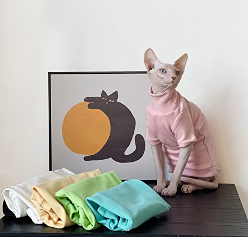 Sphinx haarlose Katzenkleidung Herbst und Winter Primer de Velvet Heizung hochgeschlossene hochelastische Kleidung,Rosa,XXL von HCCY