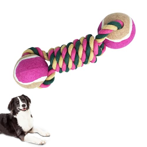 HCHYEY Hundeseilspielzeug, Hundespielzeug mit Tennisbällen für aggressive Kauer - Interaktiver Pet Tug Rope Ball für Training & Förderung der Beziehung, Haustiere Kauspielzeug für kleine, mittelgroße von HCHYEY