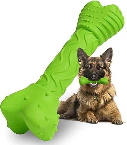 Ultra-haltbares Starke Kauer Hunde Spielzeug nahezu unzerstörbar Hundespielzeug aus natürliches Gummi Robust Tauziehen Kauspielzeug für große mittelgroße Hunde Grün von HCHYU