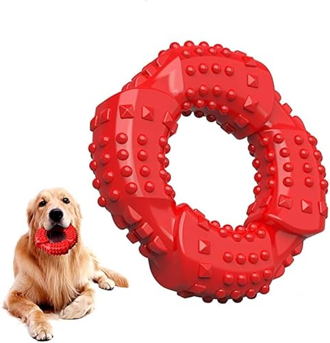 Ultra-haltbares Starke Kauer Hunde Spielzeug nahezu unzerstörbar Hundespielzeug aus natürliches Gummi Robust Tauziehen Kauspielzeug für große mittelgroße Hunde Rot von HCHYU