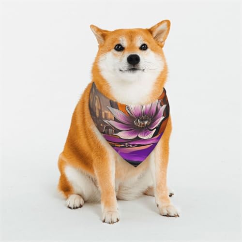 Haustier-Schal, Motiv: Lotusblumen im Zimmer, stilvolles Dreieck, Bandana, Haustierzubehör, waschbares Haustier-Halstuch für Mädchen, Jungen, Hunde oder Katzen, Größe L Haustier-Schal, Motiv: Lotusblumen im Zimmer, stilvolles Dreieck, Bandana, Haustierzubehör, waschbares Haustier-Halstuch für Mädchen, Jungen, Hunde oder Katzen, Größe L von HCVXBSA