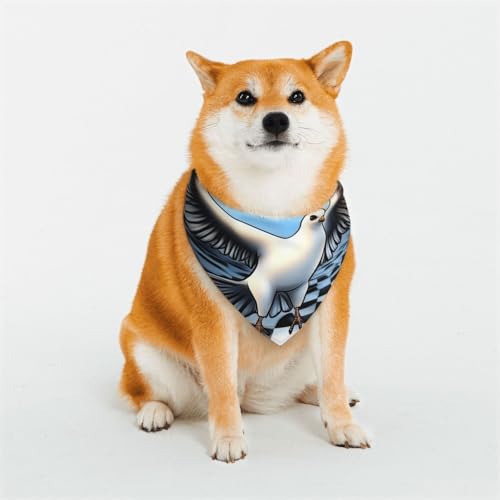 Haustier-Schal mit Vogel mit surrealistischem Schachbrett-Hintergrund, stilvolles Dreiecks-Halstuch, Bandana, Haustierzubehör, waschbares Haustier-Halstuch für Mädchen, Jungen, Hunde oder Katzen Haustier-Schal mit Vogel mit surrealistischem Schachbrett-Hintergrund, stilvolles Dreiecks-Halstuch, Bandana, Haustierzubehör, waschbares Haustier-Halstuch für Mädchen, Jungen, Hunde oder Katzen von HCVXBSA