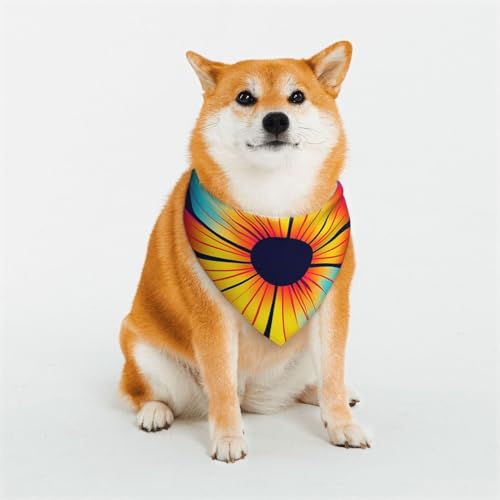 Haustier-Schal mit neonfarbenem Blumenmuster, stilvolles Dreieck, Halstuch, Halstuch, Haustierzubehör, waschbares Haustier-Halstuch für Mädchen, Jungen, Hunde oder Katzen, Größe S von HCVXBSA
