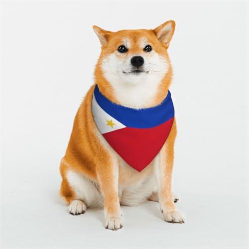 Haustier-Schal mit philippinischer Flagge, stilvolles Dreieck, Bandana, Haustierzubehör, waschbares Haustier-Halstuch für Mädchen, Jungen, Hunde oder Katzen, Größe L von HCVXBSA