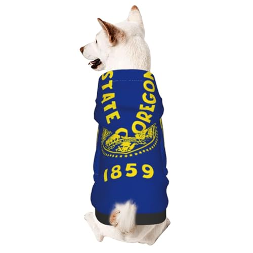 Hunde-Kapuzenpullover für Herbst und Winter, gemütliche Haustierkleidung für Outdoor-Aktivitäten, Oregon-Flagge, Batikdruck, Haustier-Kapuzenpullover Hunde-Kapuzenpullover für Herbst und Winter, gemütliche Haustierkleidung für Outdoor-Aktivitäten, Oregon-Flagge, Batikdruck, Haustier-Kapuzenpullover von HCVXBSA