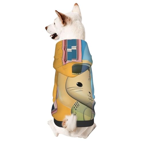 Hunde-Kapuzenpullover für Herbst und Winter, gemütliche Haustierkleidung für Outdoor-Aktivitäten, das Kaninchen trägt einen Helm, Batikdruck, Haustiere tragen Hoodies Hunde-Kapuzenpullover für Herbst und Winter, gemütliche Haustierkleidung für Outdoor-Aktivitäten, das Kaninchen trägt einen Helm, Batikdruck, Haustiere tragen Hoodies von HCVXBSA