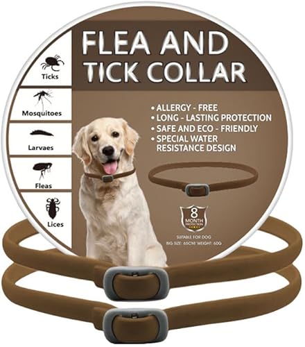 Hundehalsband, verstellbar, wasserdicht, weich, bequem, 32 Wochen, Einheitsgröße, Braun, 2 Stück von HDAKDDHG