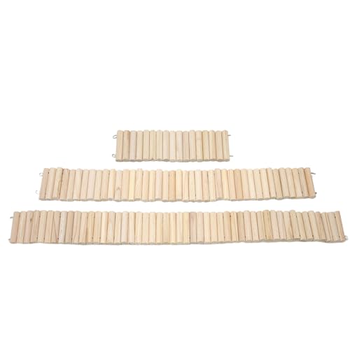 3pcs Hamster Bridge hölzerne Biegenklettern Hamster Zaun DIY Käfigdekoration Haustier Leiterbrücke für Chinchilla Smalltiere Zaun von HDBHSBE