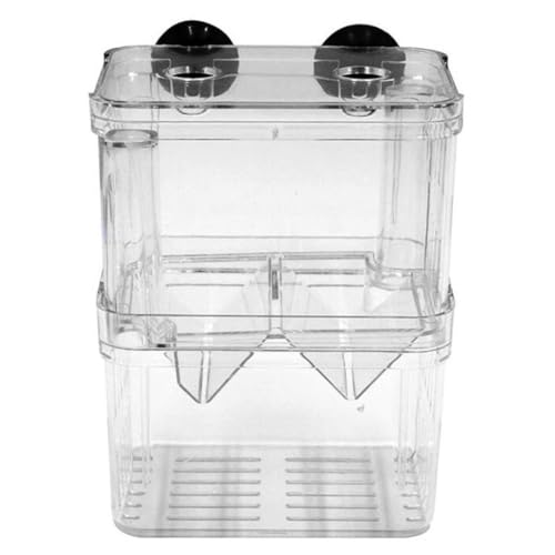 Fischzüchtungsbox Aquarium Inkubator Fry Brüterei Isolation Box Fisch Eltern Behälterteiler mit Saugnäpfeln Doppelschichten Acryltransparente Lfiszzucht von HDBHSBE