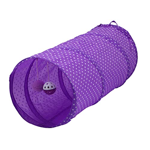 Pet Tunnel Tube Spielzeug Zusammenklappbarer Katzenhundrohrspiel Spielzeug Interaktives Training Welpe Kitty Tunnel Purple 1pc Haustier, Katze, Welpe, zusammenklappbar von HDBHSBE