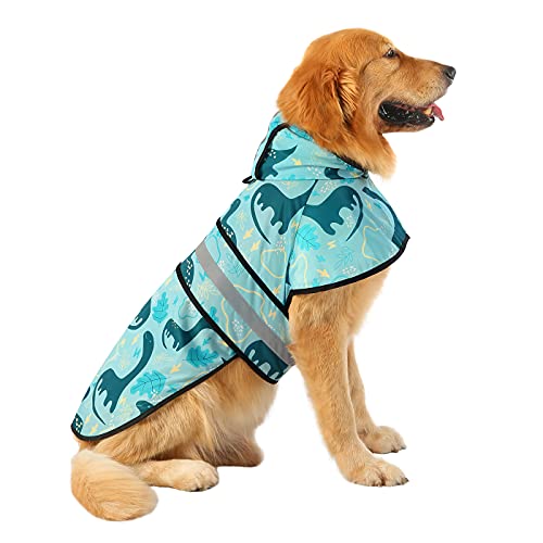 HDE Hunde-Regenmantel mit Kapuze, Zupfponcho für kleine bis große Hunde und Welpen, Dinosaurier, L HDE Hunde-Regenmantel mit Kapuze, Zupfponcho für kleine bis große Hunde und Welpen, Dinosaurier, L von HDE