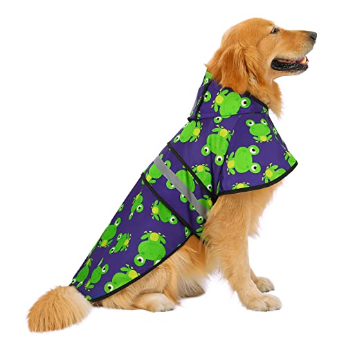 HDE Hunde-Regenmantel mit Kapuze, für kleine bis große Hunde und Welpen, Frösche – XL HDE Hunde-Regenmantel mit Kapuze, für kleine bis große Hunde und Welpen, Frösche – XL von HDE