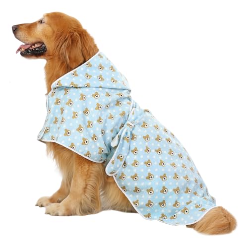 HDE Hundebademantel, super saugfähig, schnell trocknend, Handtuch mit Kapuze, für alle Hunderassen, Größen S-XXL - Teddybären - L HDE Hundebademantel, super saugfähig, schnell trocknend, Handtuch mit Kapuze, für alle Hunderassen, Größen S-XXL - Teddybären - L von HDE