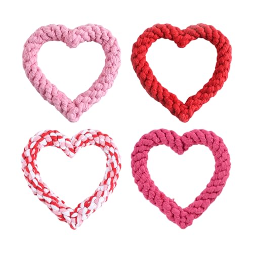 2 Stück Kauspielzeug Für Haustiere, Herzförmiges Geflochtenes Seilspielzeug, Heimtierbedarf, Geeignet Für Kleine Und Mittlere Hunde. 2 Stück Kauspielzeug Für Haustiere, Herzförmiges Geflochtenes Seilspielzeug, Heimtierbedarf, Geeignet Für Kleine Und Mittlere Hunde. von HDGSAFD