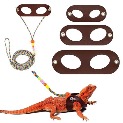 HDKHTWL Hundegeschirr mit Leine, 3 Größen, verstellbar, für Bartagamen, Eidechsen, Reptilien und andere kleine Haustiere von HDKHTWL