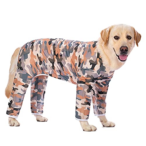 Dog Summer Jumpsuit,Pjs Camouflage Printing Sunscreen Cooling Dog Onesie Chilly Jumpsuit Shirt Anti-Hair Apparel for Medium Large Dogs von HDKUW