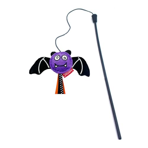 HDKUW 1 x Halloween-Katzenspielzeug, leuchtendes, interaktives Katzenspielzeug, Katzenstab-Spielzeug für Indoor-Katzen zum Jagen und Trainieren des Schlägers von HDKUW