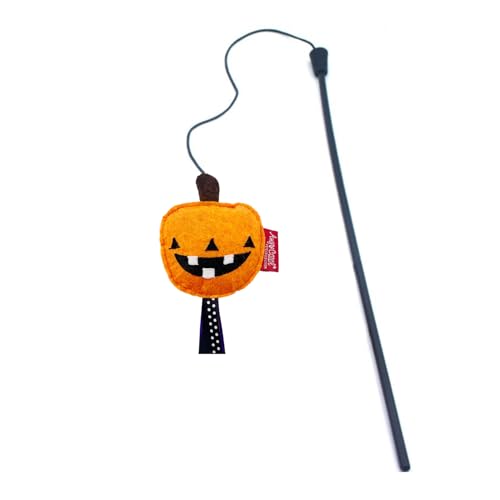 HDKUW 1 x Halloween-Katzenspielzeug, leuchtendes, interaktives Katzenspielzeug, Katzenstab-Spielzeug für Indoor-Katzen zum Jagen und Trainieren von Kürbis HDKUW 1 x Halloween-Katzenspielzeug, leuchtendes, interaktives Katzenspielzeug, Katzenstab-Spielzeug für Indoor-Katzen zum Jagen und Trainieren von Kürbis von HDKUW