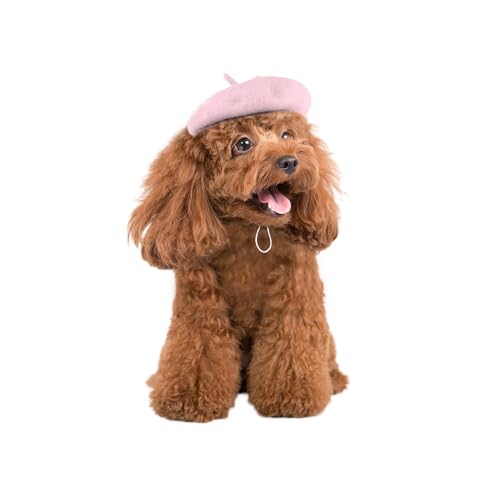 HDKUW Baskenmütze für Hunde und Katzen, mit verstellbarem Gummiband, Welpenkostüm, Haarzubehör, Foto-Requisiten, Haustierhut für Katzen, kleine, mittelgroße und große Hunde, Rosa HDKUW Baskenmütze für Hunde und Katzen, mit verstellbarem Gummiband, Welpenkostüm, Haarzubehör, Foto-Requisiten, Haustierhut für Katzen, kleine, mittelgroße und große Hunde, Rosa von HDKUW