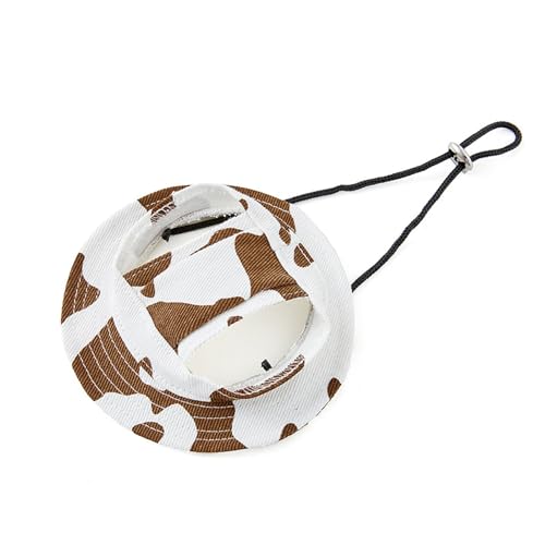 HDKUW Fischerhüte für Hunde, runde Kappe mit Ohrloch, verstellbar, für Reisen, Sonnenschutz, Sporthut für Katzen, kleine, mittelgroße Hunde, Kaffeeweiß, Größe S HDKUW Fischerhüte für Hunde, runde Kappe mit Ohrloch, verstellbar, für Reisen, Sonnenschutz, Sporthut für Katzen, kleine, mittelgroße Hunde, Kaffeeweiß, Größe S von HDKUW