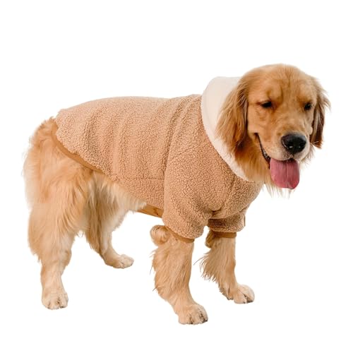 HDKUW Großer Hundepullover, Kapuzenjacke mit Loch für die Leine, warmes, weiches Plüsch, Haustierkleidung für mittelgroße und große Hunde, Größe 7XL von HDKUW
