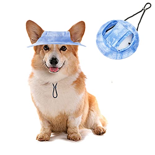 HDKUW Hunde-Eimerhüte, runde Hundekappe mit Ohrloch, verstellbarer Outdoor-Reise, Sonnenschutz, Sporthut für Katze, kleine, mittelgroße Hunde, Dunkelblau, L HDKUW Hunde-Eimerhüte, runde Hundekappe mit Ohrloch, verstellbarer Outdoor-Reise, Sonnenschutz, Sporthut für Katze, kleine, mittelgroße Hunde, Dunkelblau, L von HDKUW