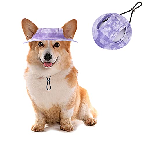 HDKUW Hunde-Eimerhüte, runde Hundekappe mit Ohrloch, verstellbarer Outdoor-Reise, Sonnenschutz, Sporthut für Katze, kleine, mittelgroße Hunde, Lila, L HDKUW Hunde-Eimerhüte, runde Hundekappe mit Ohrloch, verstellbarer Outdoor-Reise, Sonnenschutz, Sporthut für Katze, kleine, mittelgroße Hunde, Lila, L von HDKUW