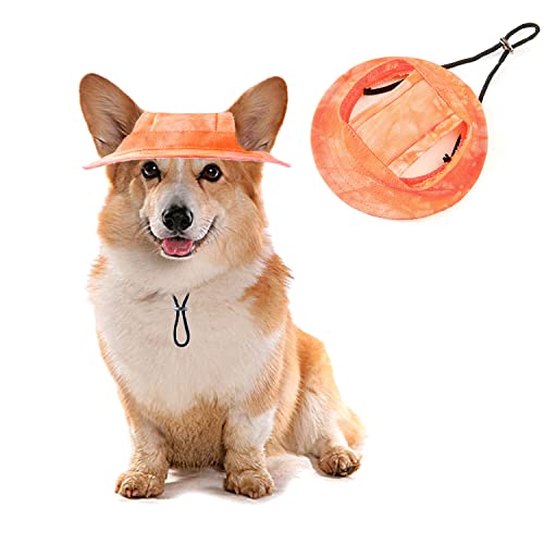 HDKUW Hunde-Eimerhüte, runde Kappe mit Ohrloch, verstellbar, Outdoor-Reisen, Sonnenschutz, Sporthut für Katze, kleine, mittelgroße Hunde, Orange M HDKUW Hunde-Eimerhüte, runde Kappe mit Ohrloch, verstellbar, Outdoor-Reisen, Sonnenschutz, Sporthut für Katze, kleine, mittelgroße Hunde, Orange M von HDKUW