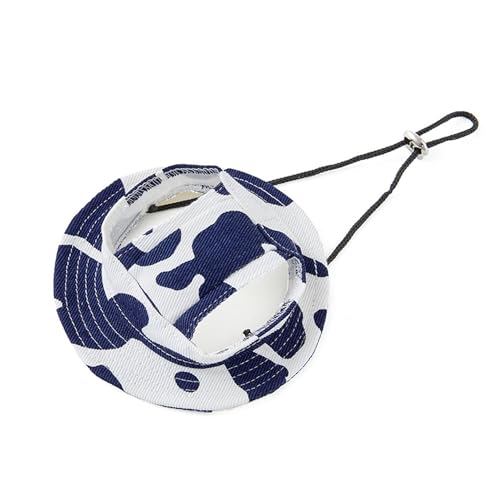 HDKUW Hunde-Eimerhüte, runde Kappe mit Ohrloch, verstellbar, für Outdoor-Reisen, Sonnenschutz, Sporthut für Katzen, kleine, mittelgroße Hunde, Dunkelblau, Weiß, Größe L HDKUW Hunde-Eimerhüte, runde Kappe mit Ohrloch, verstellbar, für Outdoor-Reisen, Sonnenschutz, Sporthut für Katzen, kleine, mittelgroße Hunde, Dunkelblau, Weiß, Größe L von HDKUW