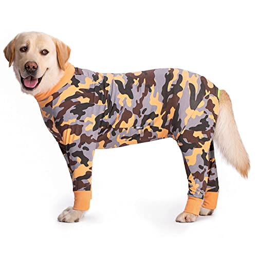 HDKUW Hunde-Einteiler für Hunde, volle Abdeckung, Anti-Ausfall-Hunde-Pyjama, weich und bequem, Gelenkschutz, Kleidung, warmes Hemd für mittelgroße und große Hunde, Camouflage, 32/4XL HDKUW Hunde-Einteiler für Hunde, volle Abdeckung, Anti-Ausfall-Hunde-Pyjama, weich und bequem, Gelenkschutz, Kleidung, warmes Hemd für mittelgroße und große Hunde, Camouflage, 32/4XL von HDKUW
