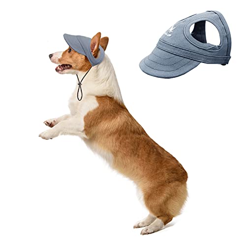 HDKUW Hundemütze mit Ohrlöchern, Baseballkappe für den Außenbereich, verstellbar, für Sommer, Reisen, Sport, für kleine und mittelgroße Hunde, Denimblau, Größe S HDKUW Hundemütze mit Ohrlöchern, Baseballkappe für den Außenbereich, verstellbar, für Sommer, Reisen, Sport, für kleine und mittelgroße Hunde, Denimblau, Größe S von HDKUW