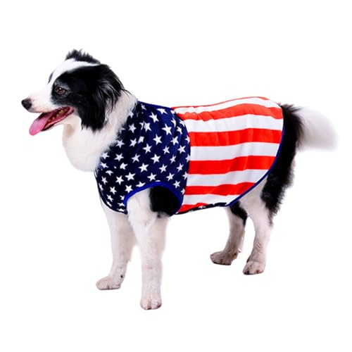 HDKUW Hundeweste mit amerikanischer Flagge: warmes Plüsch-Hunde-Shirt, ideales Tanktop für den Alltag, Unabhängigkeitstag, handgefertigte Materialien für ein süßes und stilvolles M HDKUW Hundeweste mit amerikanischer Flagge: warmes Plüsch-Hunde-Shirt, ideales Tanktop für den Alltag, Unabhängigkeitstag, handgefertigte Materialien für ein süßes und stilvolles M von HDKUW