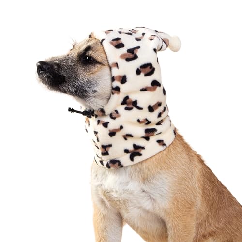 HDKUW Leise Ohren für Hunde, Lärmschutz, Plüsch, Hundekopfwickel, Wintermütze für kleine, mittelgroße und große Hunde, Leopardenmuster, Größe L HDKUW Leise Ohren für Hunde, Lärmschutz, Plüsch, Hundekopfwickel, Wintermütze für kleine, mittelgroße und große Hunde, Leopardenmuster, Größe L von HDKUW
