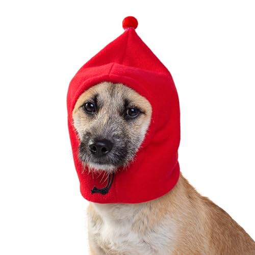 HDKUW Quiet Ears for Dogs, Noise Protection Plush Dog Ear Muffs, Winter Hat in Red M-Large von HDKUW