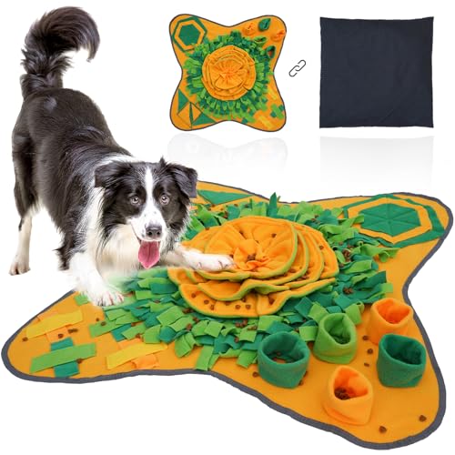 HDOELGP schnüffelteppich Hund Snuffle mat Interaktives Spielzeug Fördert die natürliche Futtersuche waschbar Für kleine & große Hunde Schnüffelspielzeug Indoor-Trainingsspielzeug für Hunde（70 * 70cm） von HDOELGP