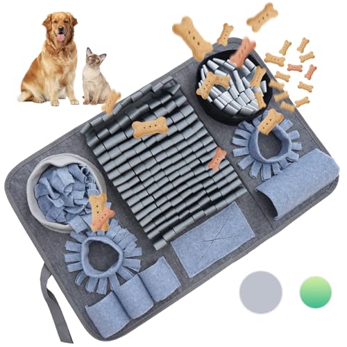 HDOELGP Haustier Schnüffelmatte Interaktives Hundespielzeug Bestes Material Äußerst haltbares Hundetrainingsspielzeug rutschfest Langsamfütterer（44 * 66cm） von HDOELGP