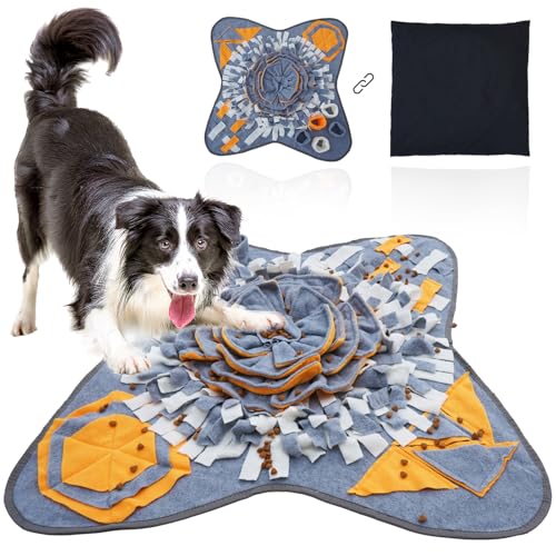 HDOELGP Hundeschnüffelmatte Hundeschnüffeldecke Schnüffeltraining Intelligenzspielzeug Futtermatte Haustier Trainingsmatte Rutschfester Slow Feeder für Hunde （70 * 70cm） von HDOELGP