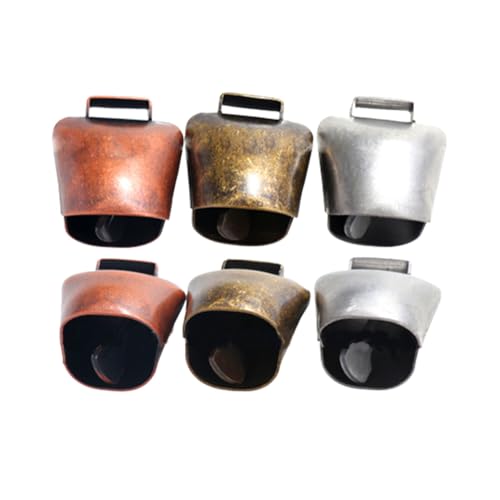 HDONONGYIRO 6 Stück Kuhglocken Kuh Pferd Schaf Weide Kupferglocken Stil Weide Metallglocken HDONONGYIRO 6 Stück Kuhglocken Kuh Pferd Schaf Weide Kupferglocken Stil Weide Metallglocken von HDONONGYIRO