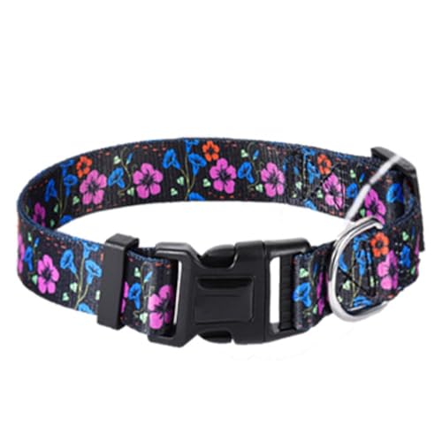 Weiches Hundehalsband mit Blume, verstellbares Halsband für kleine, mittelgroße und große Hunde, Größe M für Spaziergänge, Laufen, Training Weiches Hundehalsband mit Blume, verstellbares Halsband für kleine, mittelgroße und große Hunde, Größe M für Spaziergänge, Laufen, Training von HDONONGYIRO