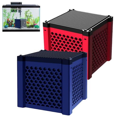 Aktivkohle Aquarium Wasserreiniger-Würfel, Filter Cube Aktivkohle Pferde, Aktivkohle Wasserfilter Würfel, Pferde-Wassertrog Purifier Cube Zur Reinigung Von Verunreinigungen und GerüChen (Rot+Blau) von HDQQEU