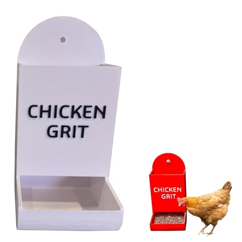Chicken Grit Feeder Futterautomat HüHner Oyster Shell Feeder, Tragbarer Automatischer Spender FüR HüHnerfutter Austernschalen Futterautomat FüR HüHner (Weiß B, 17CM) von HDQQEU